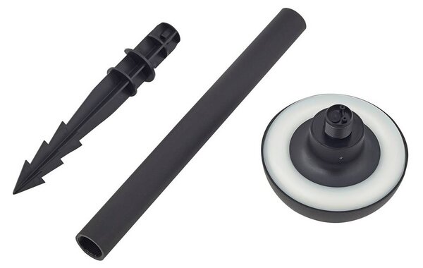 Lindby Solar-lampa z grotem ziemnym LED Brinca, czarny, PC, czujnik Brinca, czarny, tworzywo sztuczne, nowoczesny