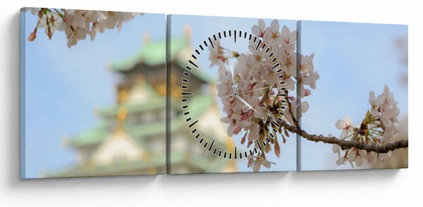 Obraz - Sakura (z zegarem) (90x30 cm)