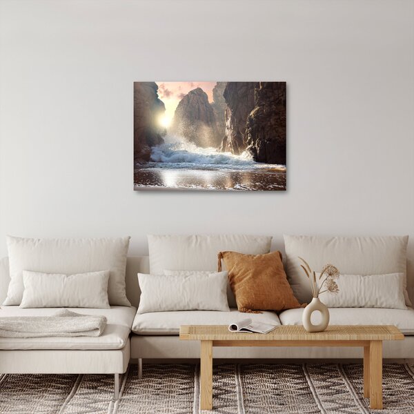 Obraz - Skały i fale oceanu (70x50 cm)