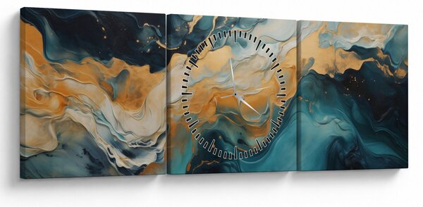 Obraz - Abstrakcja (z zegarem) (90x30 cm)