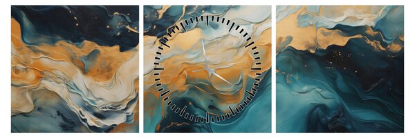 Obraz - Abstrakcja (z zegarem) (90x30 cm)