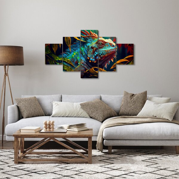 Obraz - Kolorowa iguana (125x70 cm)
