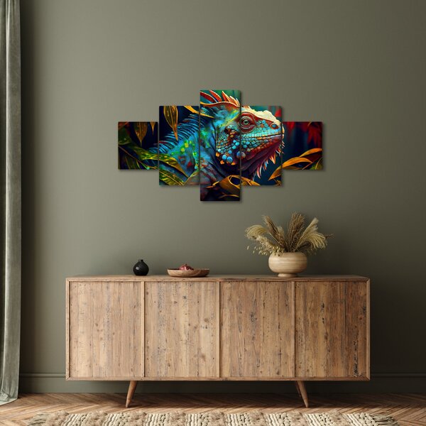 Obraz - Kolorowa iguana (125x70 cm)