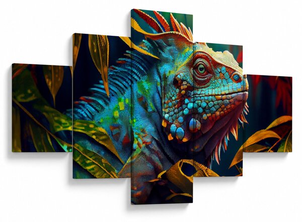 Obraz - Kolorowa iguana (125x70 cm)