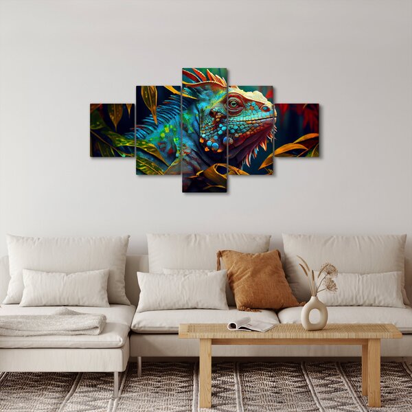 Obraz - Kolorowa iguana (125x70 cm)