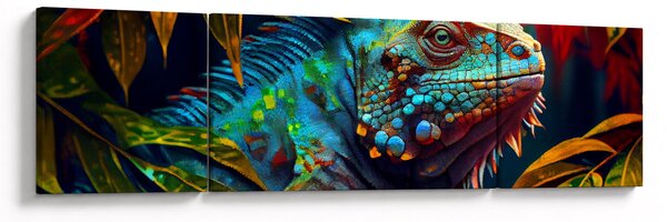 Obraz - Kolorowa iguana (170x50 cm)