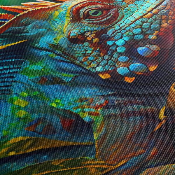 Obraz - Kolorowa iguana (70x50 cm)