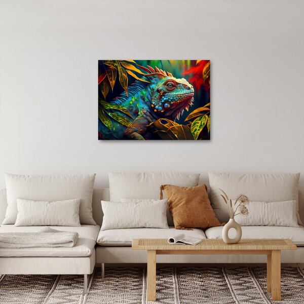 Obraz - Kolorowa iguana (70x50 cm)