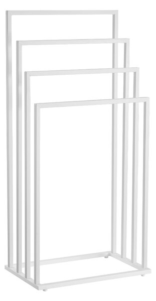 Stojak na ręczniki LINESTRO metalowy z 4 ramionami 93x45cm, biały