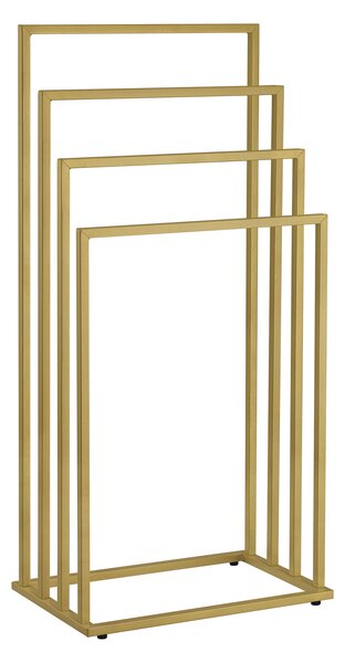 Wieszak na ręczniki LINESTRO metalowy z 4 ramionami 93x45cm, złoty