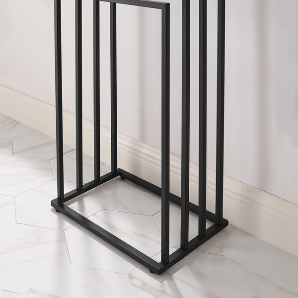 Stojak na ręczniki LINESTRO metalowy z 4 ramionami 93x45cm, czarny