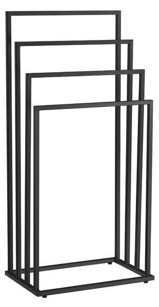 Stojak na ręczniki LINESTRO metalowy z 4 ramionami 93x45cm, czarny
