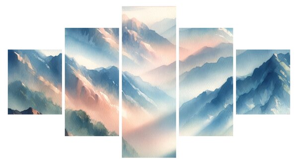 Obraz - Akwarelowe góry (125x70 cm)
