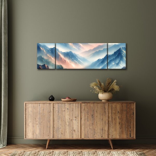Obraz - Akwarelowe góry (170x50 cm)