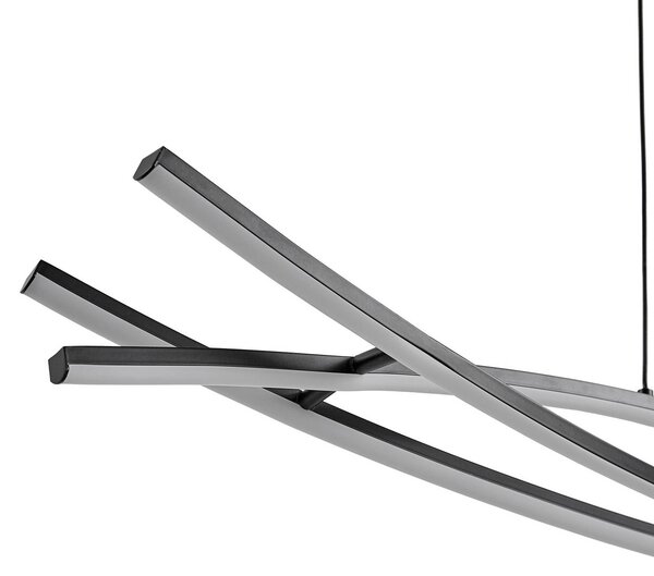 Lampa wisząca Sayori Lucande, możliwość ściemniania, czarny, salon / jadalnia, metal, nowoczesny