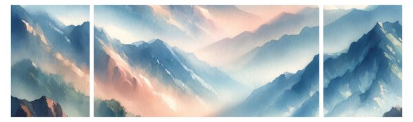 Obraz - Akwarelowe góry (170x50 cm)