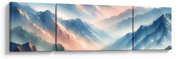 Obraz - Akwarelowe góry (170x50 cm)