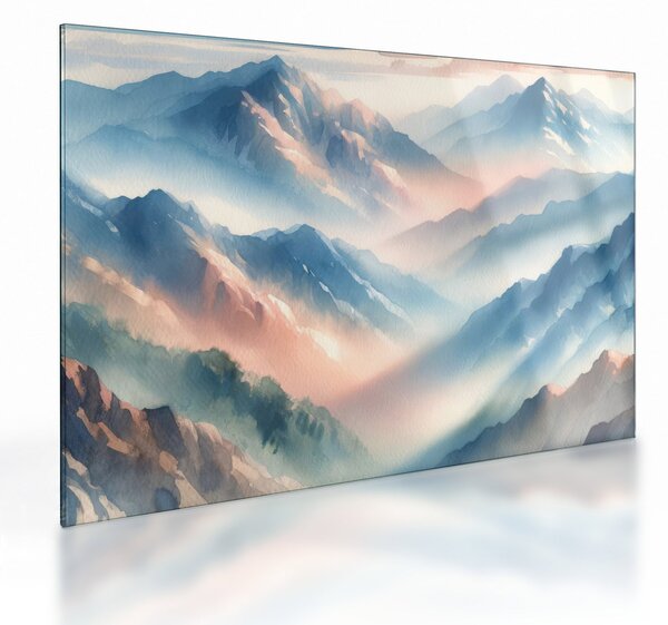 Obraz na szkle - Akwarelowe góry (70x50 cm)