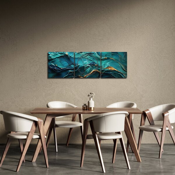 Obraz - Tekstury abstrakcyjne (z zegarem) (90x30 cm)