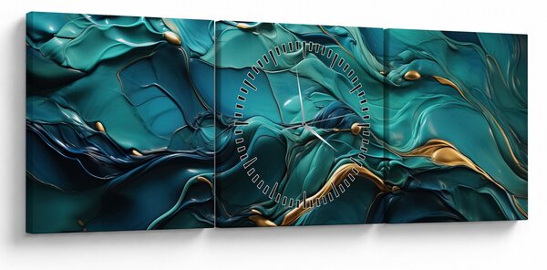 Obraz - Tekstury abstrakcyjne (z zegarem) (90x30 cm)