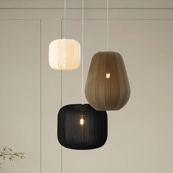 Lampa wisząca Helin Lindby, możliwość ściemniania, multikolor, salon / jadalnia, tkanina / materiał / jedwab, skandynawski