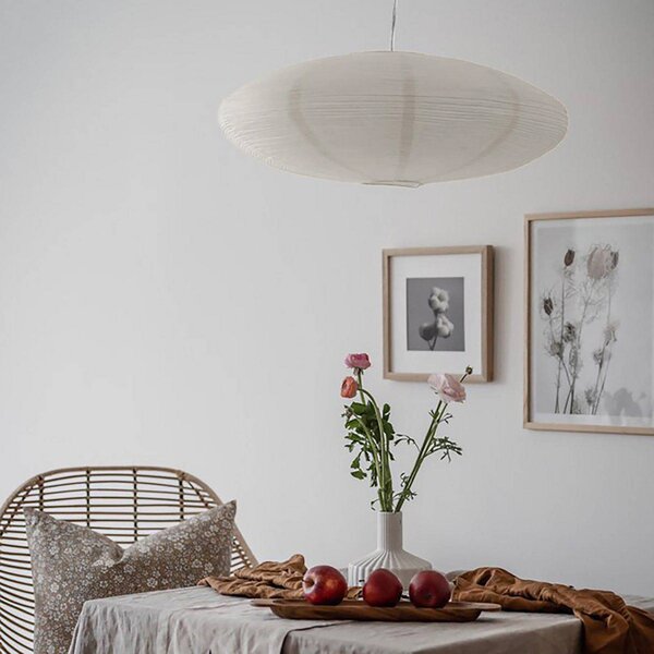PR Home Lampa wisząca Yuni, możliwość ściemniania, biały / opal, salon / jadalnia, papier / lunolit / lunopal, skandynawski
