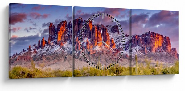 Obraz - Góry w Arizonie (z zegarem) (90x30 cm)