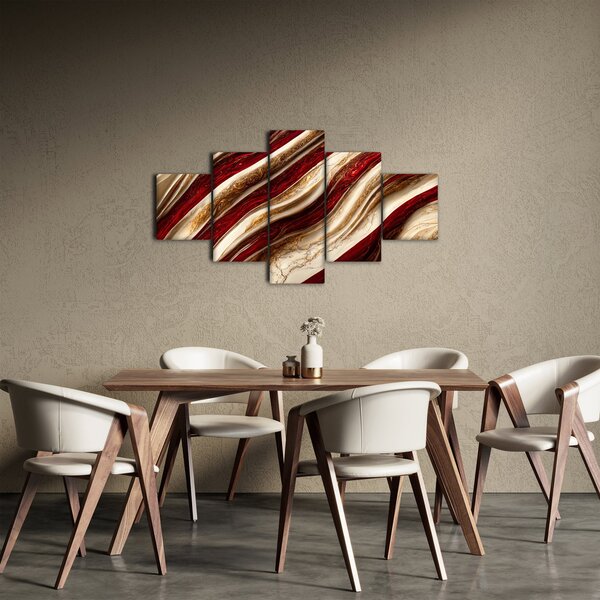 Obraz - Złoto - biała tekstura (125x70 cm)
