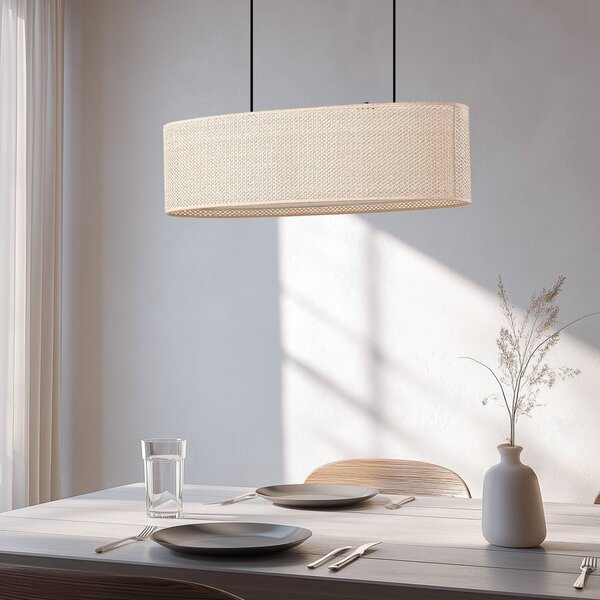 Lampa wisząca Soula Lindby, możliwość ściemniania, kremowy / amber, salon / jadalnia, tworzywo sztuczne, dworkowy / rustykalny