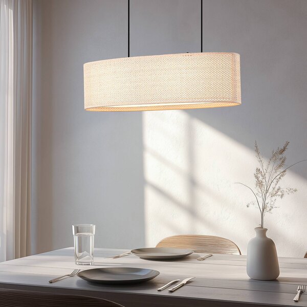 Lampa wisząca Soula Lindby, możliwość ściemniania, kremowy / amber, salon / jadalnia, tworzywo sztuczne, dworkowy / rustykalny