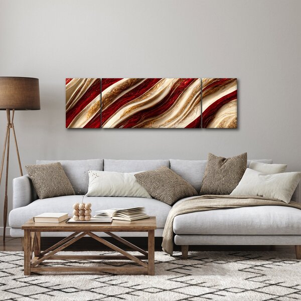 Obraz - Złoto - biała tekstura (170x50 cm)