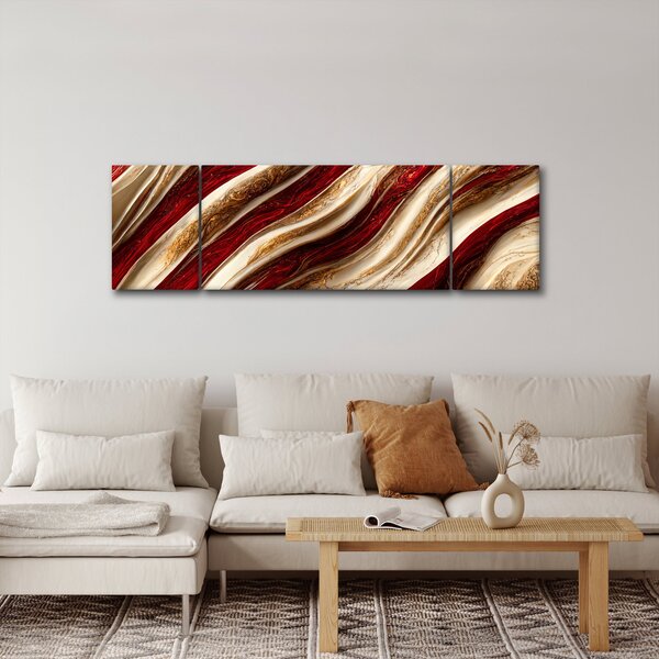 Obraz - Złoto - biała tekstura (170x50 cm)