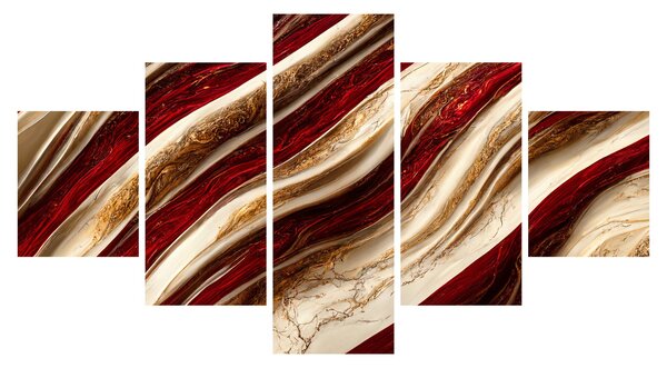 Obraz - Złoto - biała tekstura (125x70 cm)