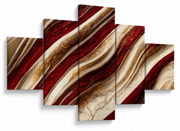 Obraz - Złoto - biała tekstura (125x70 cm)