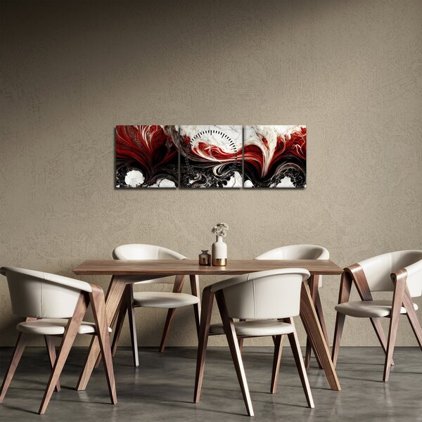 Obraz - Nowoczesna abstrakcja (z zegarem) (90x30 cm)