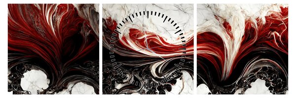 Obraz - Nowoczesna abstrakcja (z zegarem) (90x30 cm)