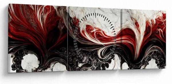 Obraz - Nowoczesna abstrakcja (z zegarem) (90x30 cm)