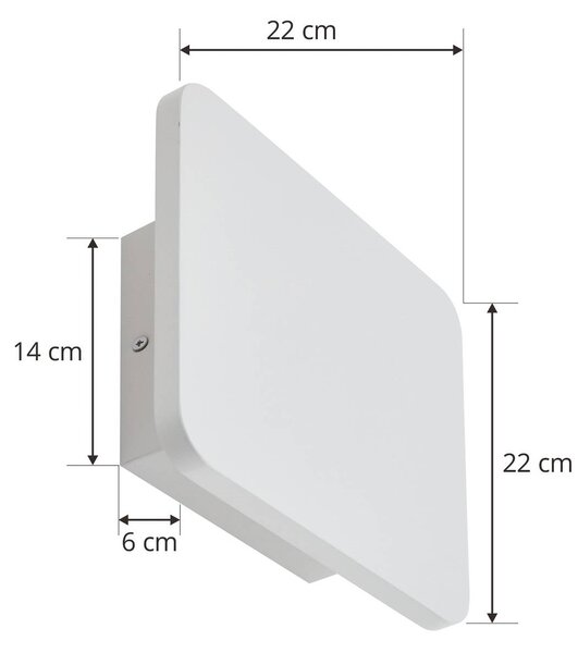 Kinkiet LED Elrik Lucande, biały / opal, przedpokój, metal, nowoczesny
