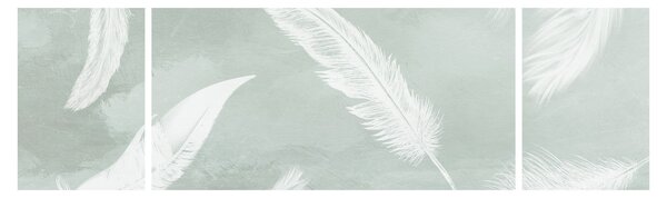 Obraz - Białe pióra (170x50 cm)