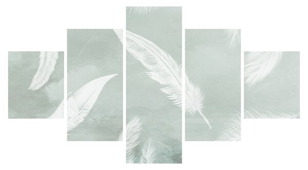 Obraz - Białe pióra (125x70 cm)