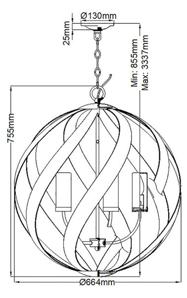 Quintiesse Zewnętrzna lampa wisząca Blacksmith, Ø 66 cm, czarna, 5-punktowa