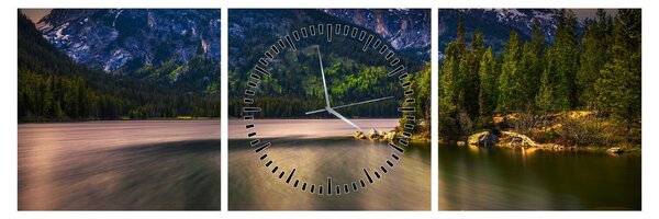 Obraz - Park Narodowy Grand Teton (z zegarem) (90x30 cm)