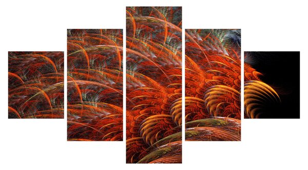 Obraz - Abstrakcyjna imitacja piór (125x70 cm)