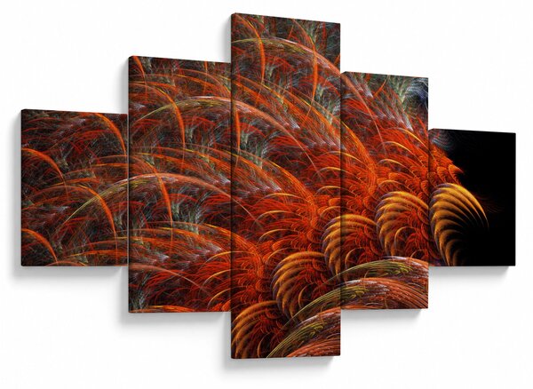 Obraz - Abstrakcyjna imitacja piór (125x70 cm)