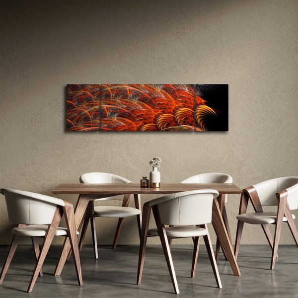 Obraz - Abstrakcyjna imitacja piór (170x50 cm)