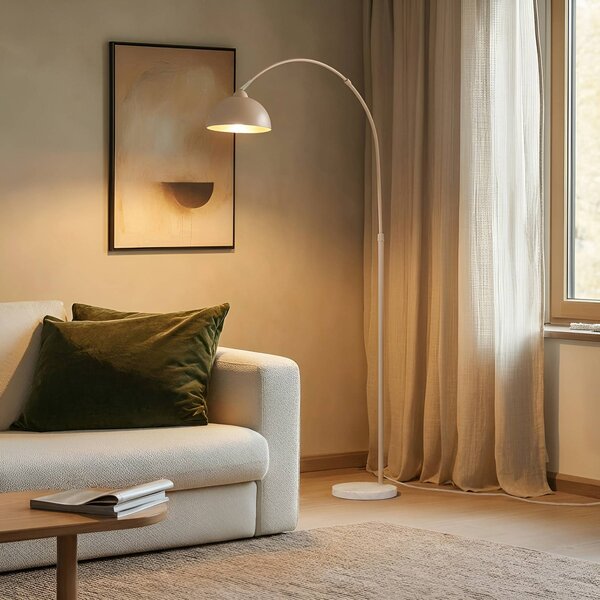 Lampa stojąca Tonka Lindby, kremowy / amber, salon / jadalnia, metal, nowoczesny