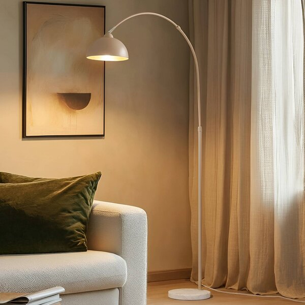 Lampa stojąca Tonka Lindby, kremowy / amber, salon / jadalnia, metal, nowoczesny