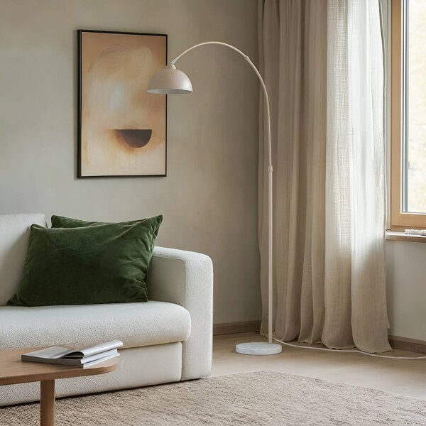 Lampa stojąca Tonka Lindby, kremowy / amber, salon / jadalnia, metal, nowoczesny