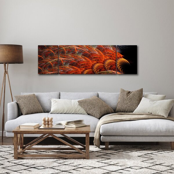 Obraz - Abstrakcyjna imitacja piór (170x50 cm)