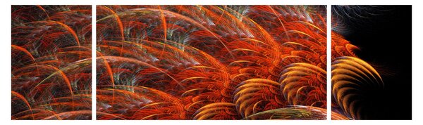 Obraz - Abstrakcyjna imitacja piór (170x50 cm)